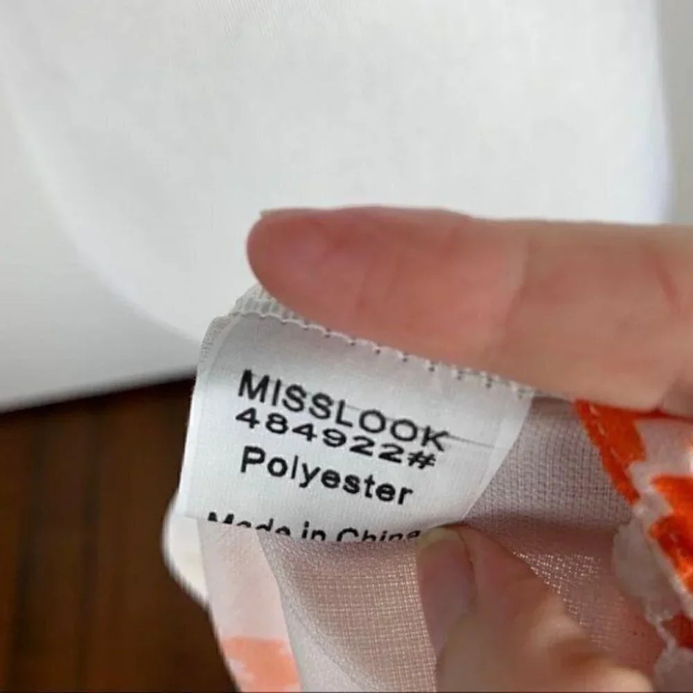 Misslook top size S Orange white peasant festival - Picture 11 of 13
